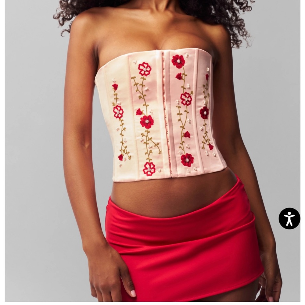 GUIZIO MEADOW SATIN CORSET